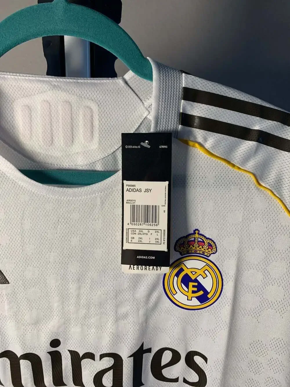 Adidas Real Madrid Vini Jr. 7 Home Jersey White 2XL NWT